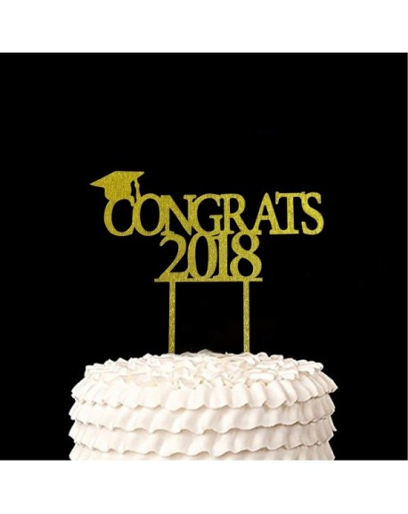 Gold Congrats 2018 Cake Topper - Acrylic Graduation Cake Toppers 2018 ...