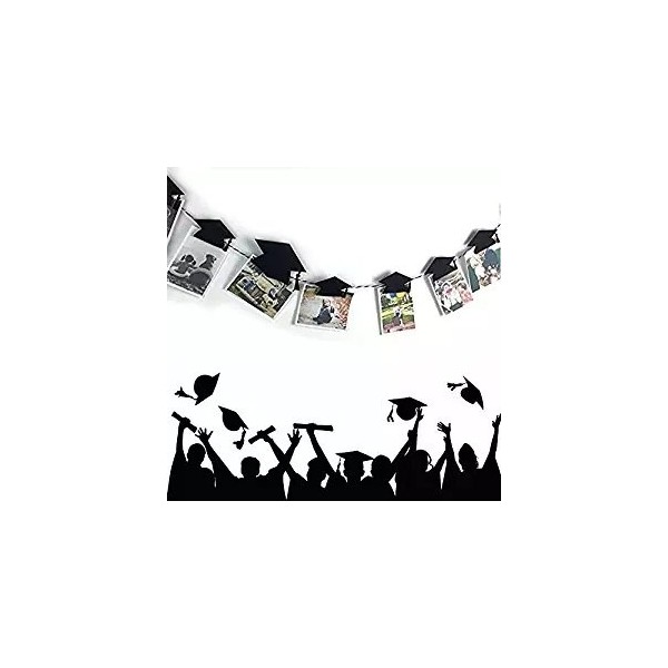 Graduation Party Banner Graduation Hat Shaped Bunting Garland Photo ...