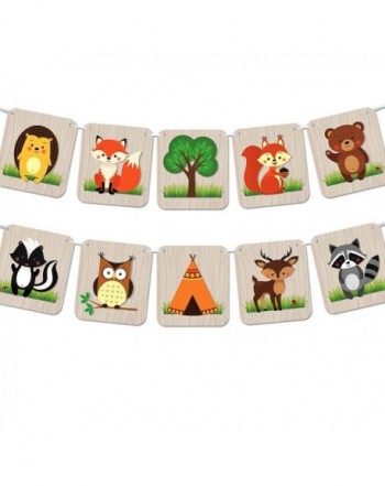 Woodland Creatures Banner - Camping Birthday Party or Baby Shower ...
