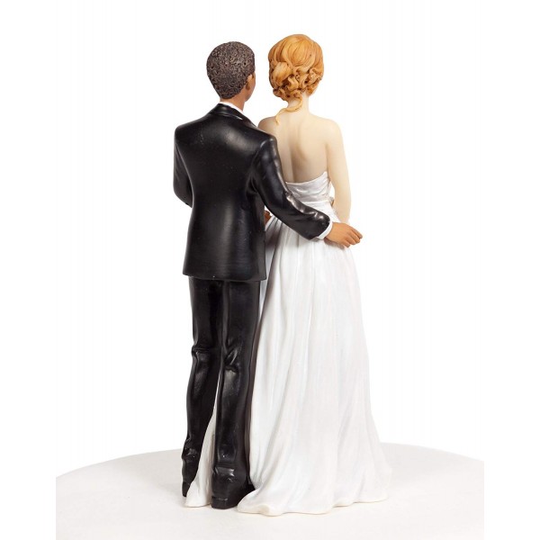 Chic Interracial Wedding Cake Topper - Caucasian Bride/African American ...