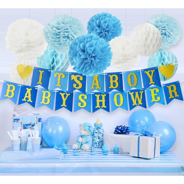 band Mappe guld Baby Shower Decorations for Boy Kit - IT'S A BOY BABY SHOWER Banner Tissue  Paper Pom Poms - Tissue Honeycomb Balls - Turquoise - Baby Blue - Glitter  Gold - White - Hanging Party Decorations - Party Supplies - CW18E6EZTYY