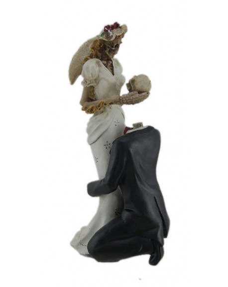 Skeleton Bride And Groom Wedding Couple Statue Cake Topper Cu187elkeme 6571