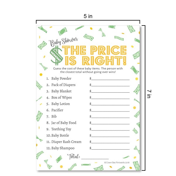 Price Is Right Baby Shower Game - Fun Baby Shower Game - Coed Baby ...