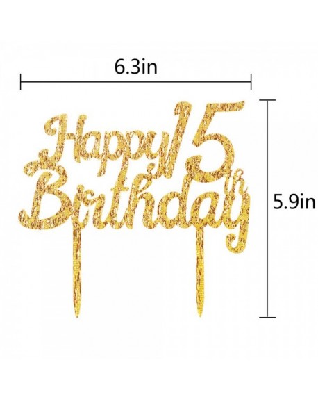 Gold Glitter Acrylic Happy Birthday Cake Topper-Party Cake Decoration ...