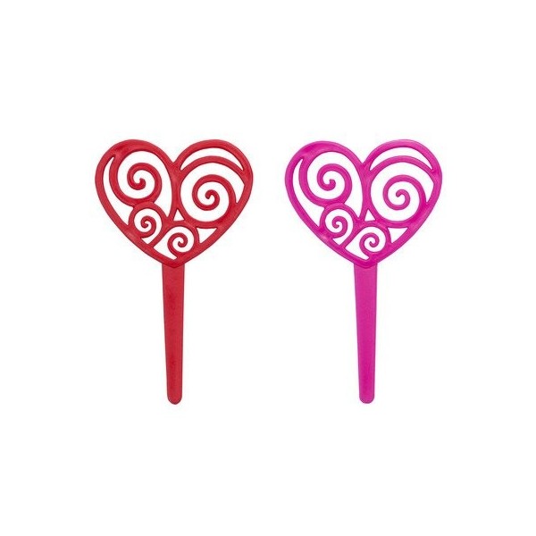 Scroll Heart Valentines Cupcake Picks