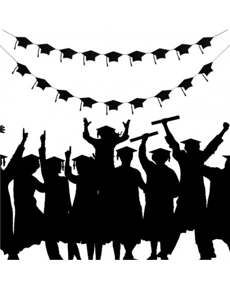 Graduation Caps Felt Banner Garland - 2018 Graduation Party Decorations ...