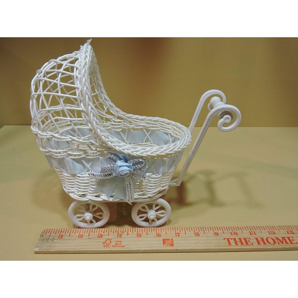 Wicker Baby Shower Stroller Centerpiece /Cake Topper (L 9