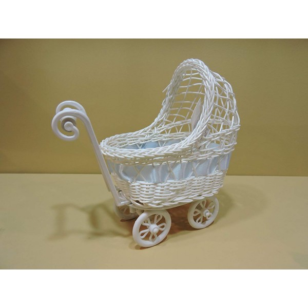 Wicker Baby Shower Stroller Centerpiece /Cake Topper (L 9