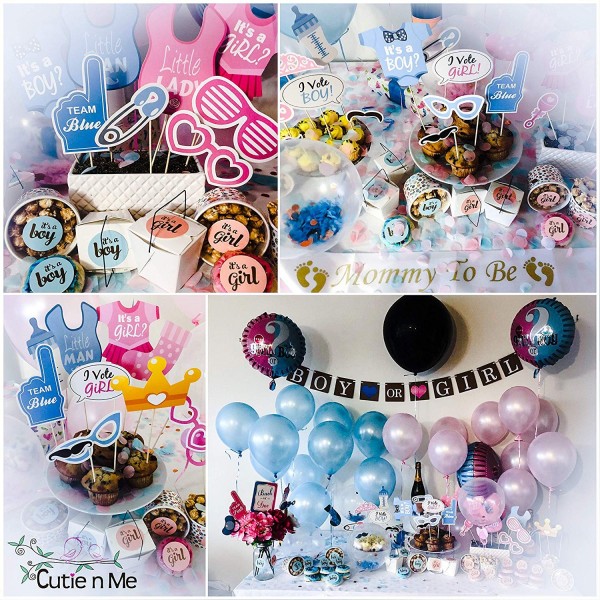 Baby Gender Reveal Party Supplies (92 Pieces) Decorations For Baby ...