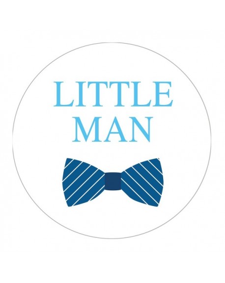 Bowtie Little Man Stickers - Blue Boy Baby Shower Birthday Favor ...