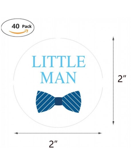 Bowtie Little Man Stickers - Blue Boy Baby Shower Birthday Favor ...