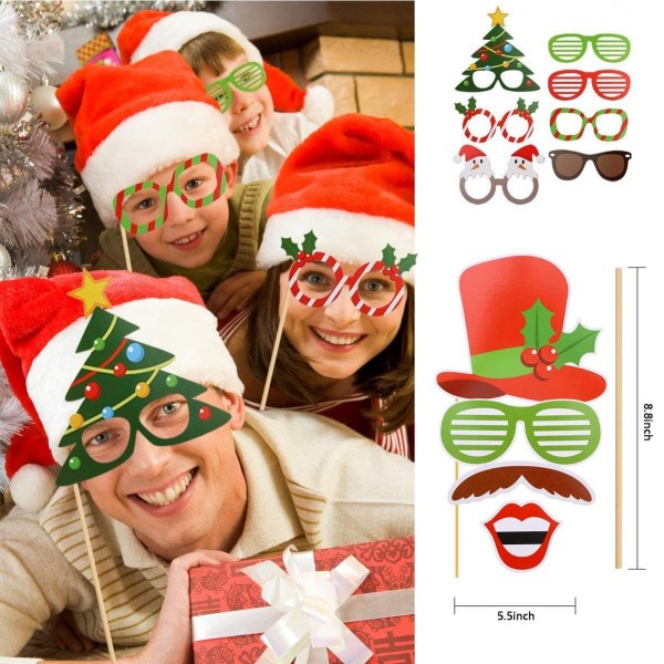 Christmas Photo Booth Props 32Pcs-Merry Christmas Party Photo Props ...