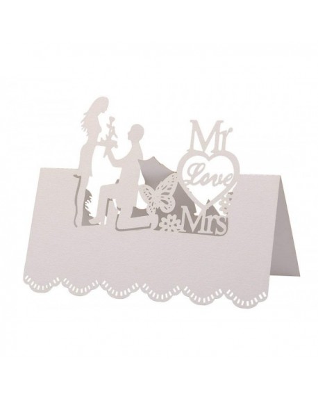 50pcs Wedding Table Name Place Cards - Bride and Groom Guest Cards for ...