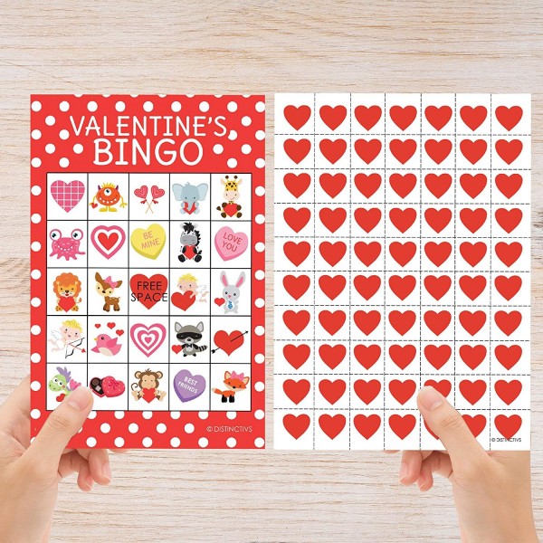 Valentine's Day Bingo Game for Kids - 24 Players - CN12NV6Z7TS